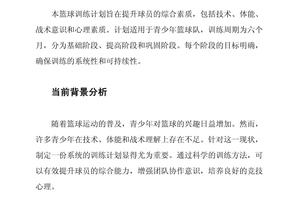 篮球健身训练计划方案